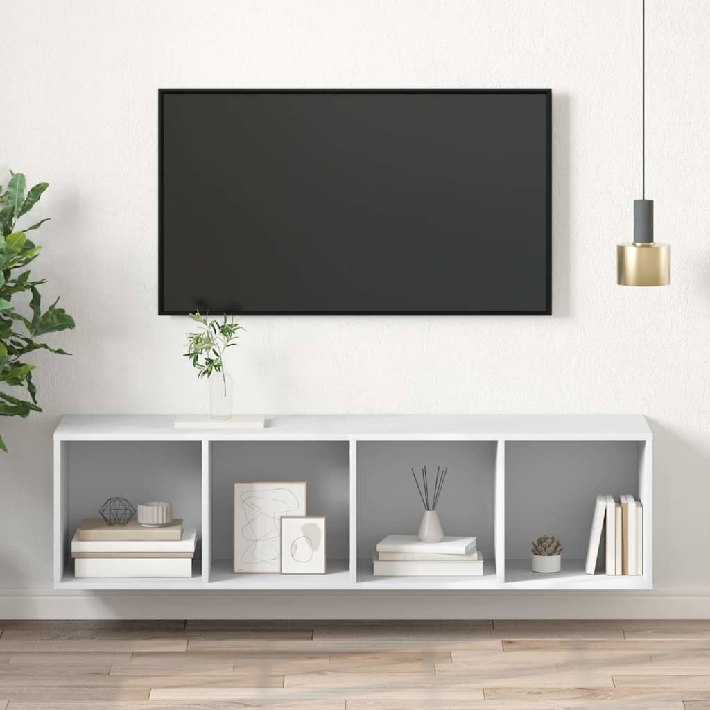 vidaXL TV Cabinet | White | Engineered Wood | Medium | Wall Mounting 1