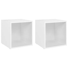 805499 vidaXL 2 Piece TV Cabinet Set White 37x35x37 cm Engineered Wood 2