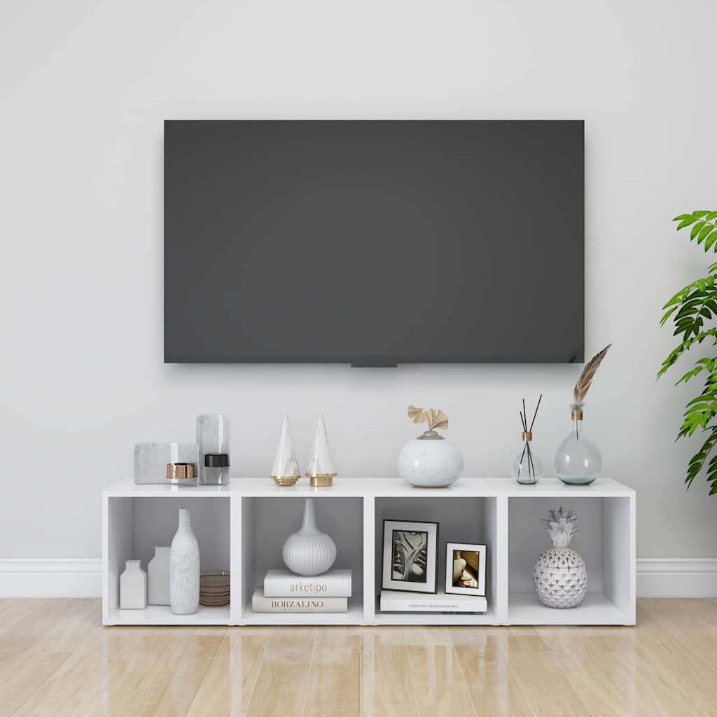 805499 vidaXL 2 Piece TV Cabinet Set White 37x35x37 cm Engineered Wood 4
