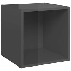 805524 vidaXL 4 Piece TV Cabinet Set High Gloss Grey 37x35x37 cm Engineered Wood 4
