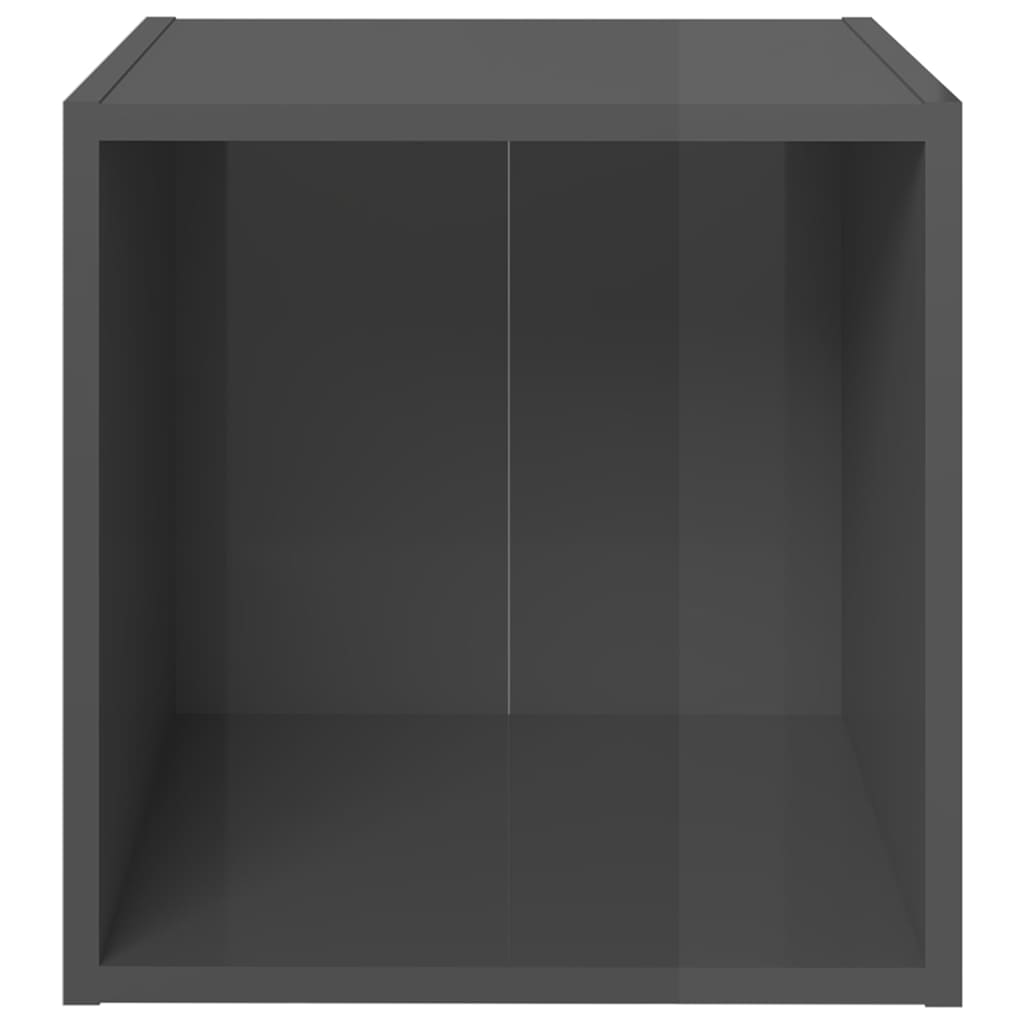 805524 vidaXL 4 Piece TV Cabinet Set High Gloss Grey 37x35x37 cm Engineered Wood 5