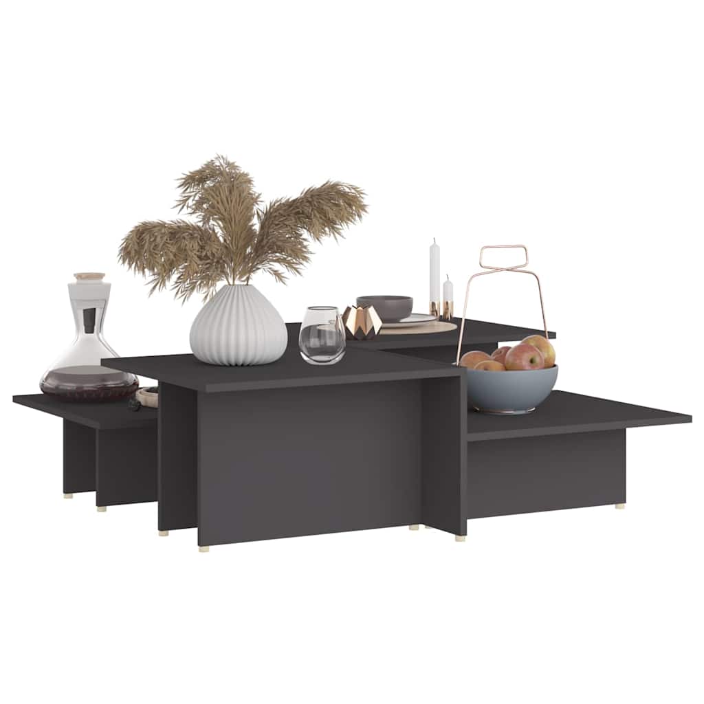 vidaXL Coffee Tables 2 pcs Grey 111.5x50x33 cm Engineered Wood 3