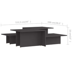 vidaXL Coffee Tables 2 pcs Grey 111.5x50x33 cm Engineered Wood 6
