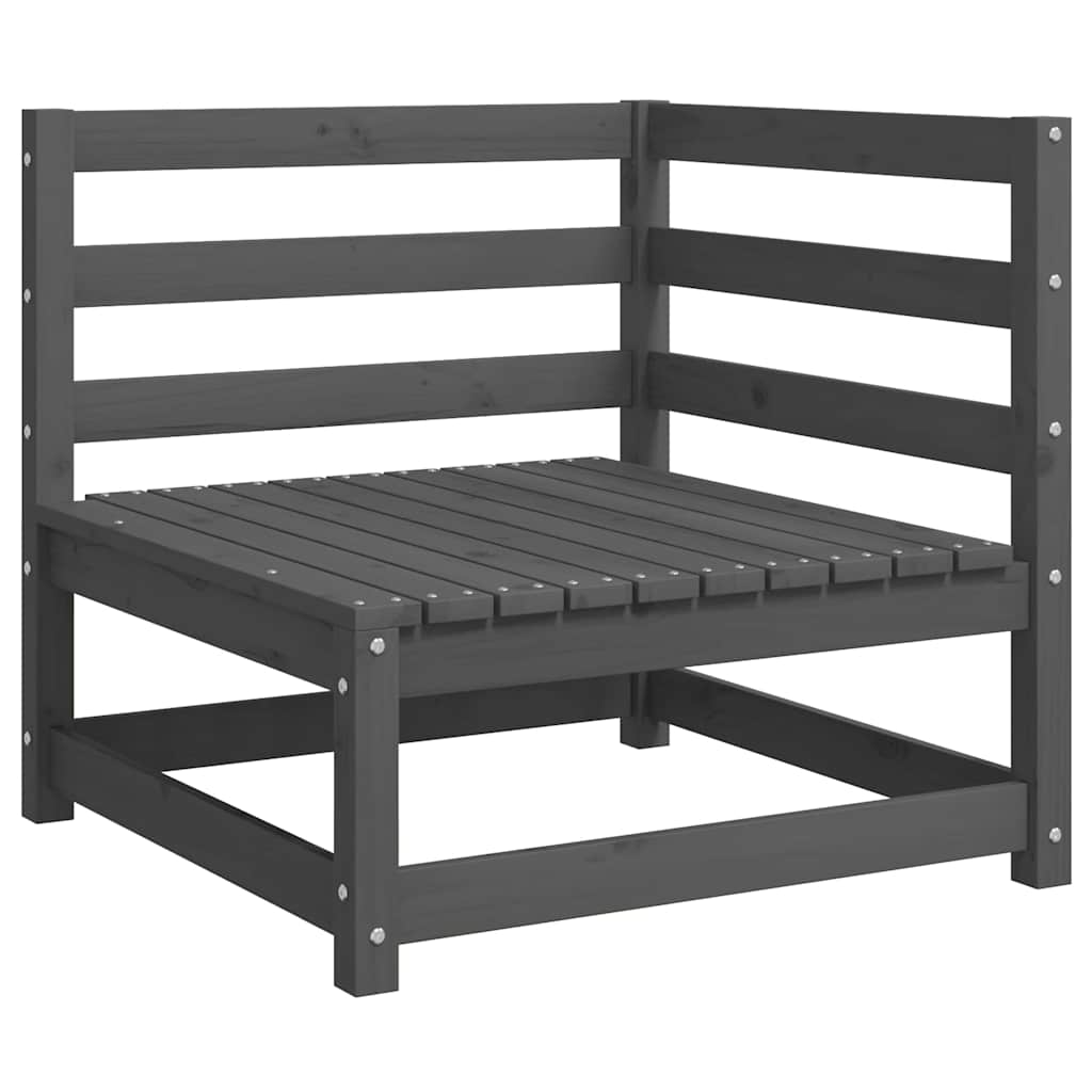 vidaXL Garden Corner Sofas 2 pcs Grey Solid Wood Pine 4