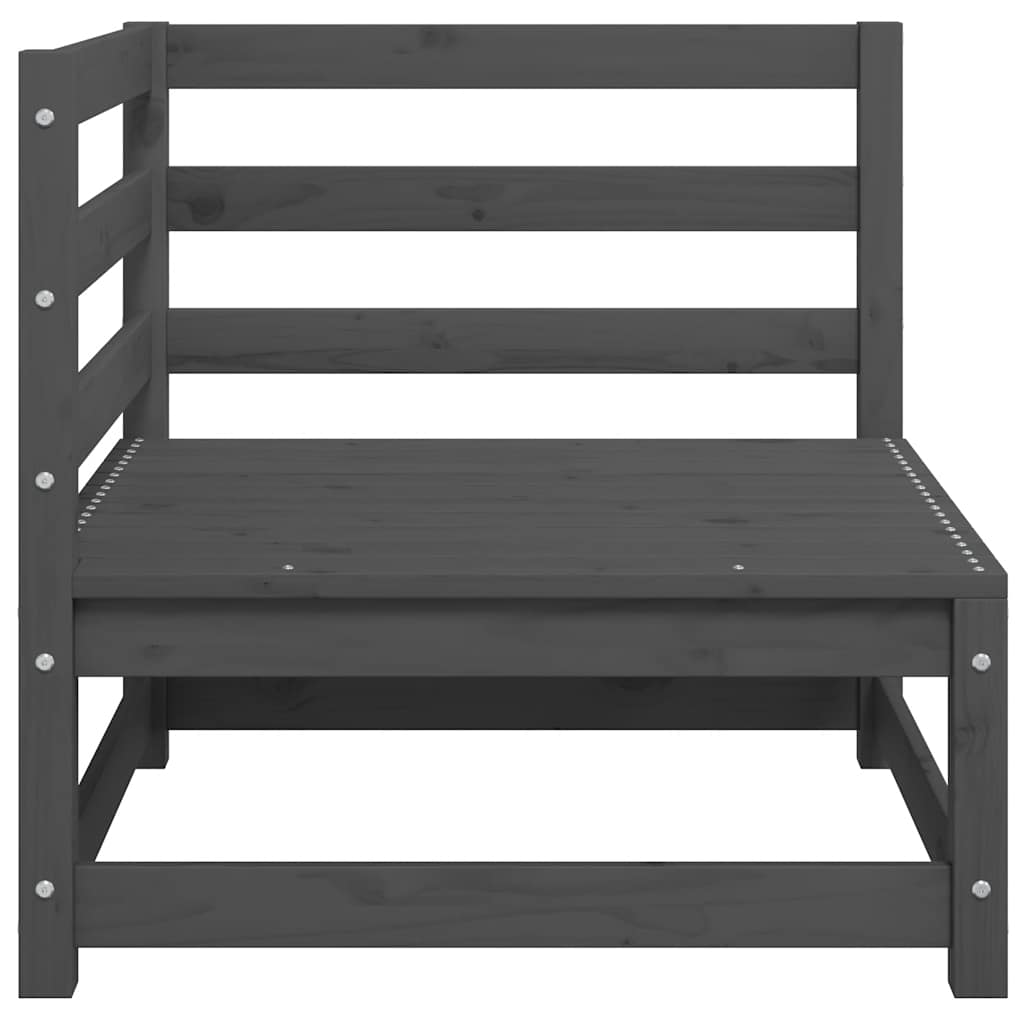 vidaXL Garden Corner Sofas 2 pcs Grey Solid Wood Pine 6