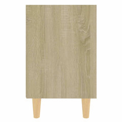 805785 vidaXL Bed Cabinet with Solid Wood Legs Sonoma Oak 40x30x50 cm 4