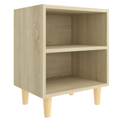 805786 vidaXL Bed Cabinets with Solid Wood Legs 2 pcs Sonoma Oak 40x30x50 cm 3