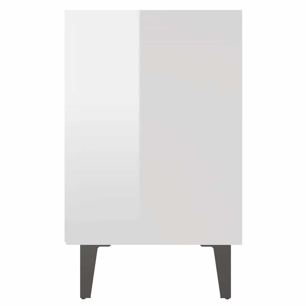 vidaXL Bed Cabinet | Set of 2 | High gloss white | Engineered wood, metal 6