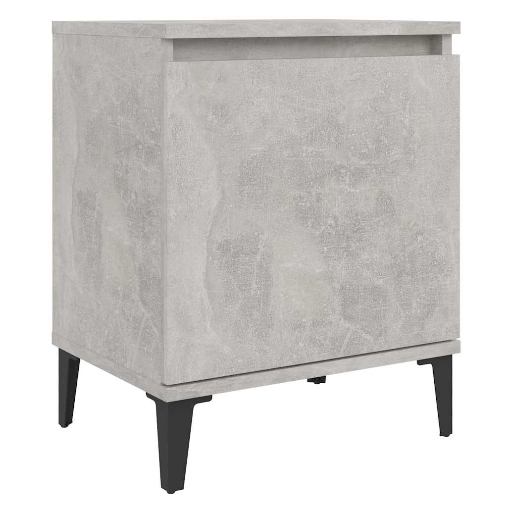 805842 vidaXL Bed Cabinets with Metal Legs Concrete Grey 40x30x50 cm 4