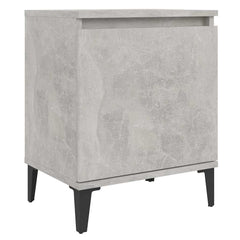 805842 vidaXL Bed Cabinets with Metal Legs Concrete Grey 40x30x50 cm 4