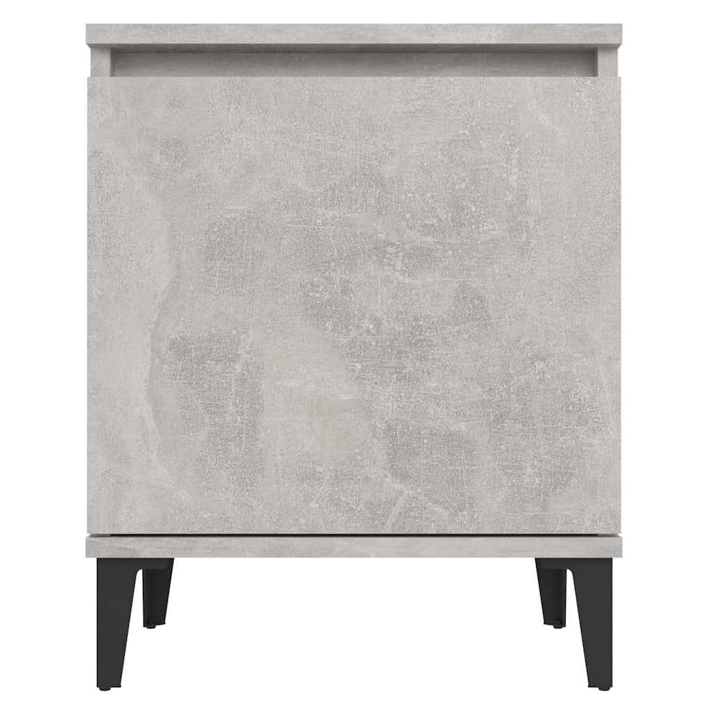 805842 vidaXL Bed Cabinets with Metal Legs Concrete Grey 40x30x50 cm 5