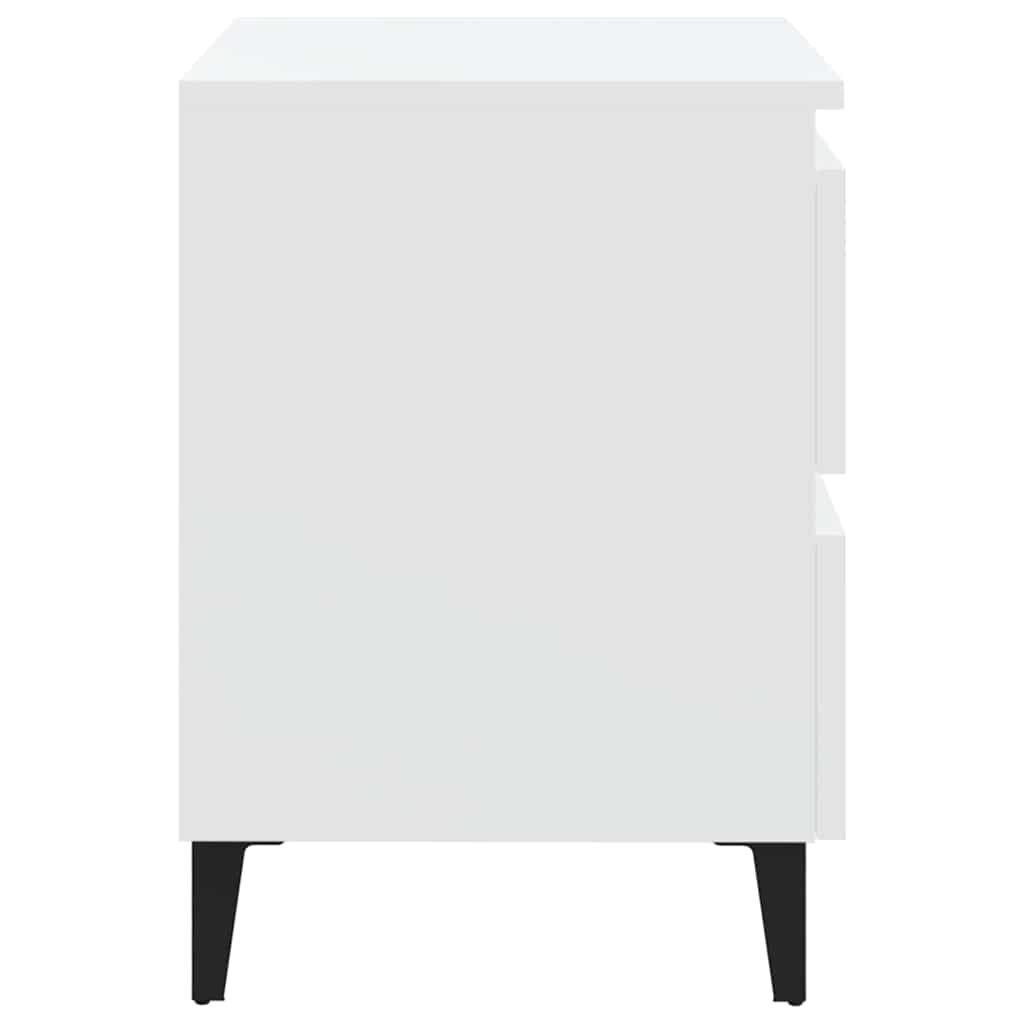 vidaXL Bed Cabinet | White | Engineered wood, Metal (legs) | Medium | Sleek 4
