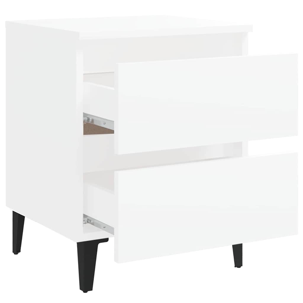 vidaXL Bed Cabinet | White | Engineered wood, Metal (legs) | Medium | Sleek 5