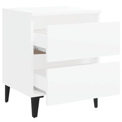 vidaXL Bed Cabinet | White | Engineered wood, Metal (legs) | Medium | Sleek 5