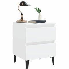 vidaXL Bed Cabinet | White | Engineered wood, Metal (legs) | Medium | Sleek 6