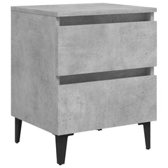vidaXL Bed Cabinet | Concrete grey | Engineered wood | 40x35x50 cm | Bed Cabinet 2