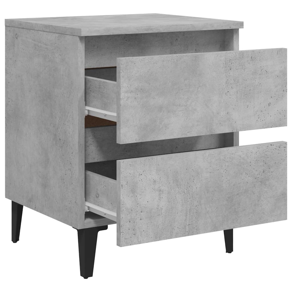 vidaXL Bed Cabinet | Concrete grey | Engineered wood | 40x35x50 cm | Bed Cabinet 5