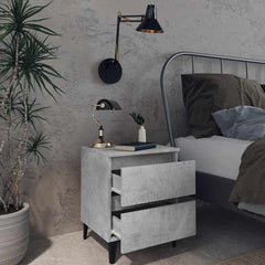 vidaXL Bed Cabinet | Concrete grey | Engineered wood | 40x35x50 cm | Bed Cabinet 6