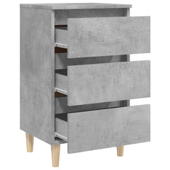 805895 vidaXL Bed Cabinet with Solid Wood Legs Concrete Grey 40x35x69 cm 5