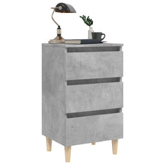 vidaXL Bed Cabinets & Solid Wood Legs 2 pcs Concrete Grey 40x35x69 cm 4