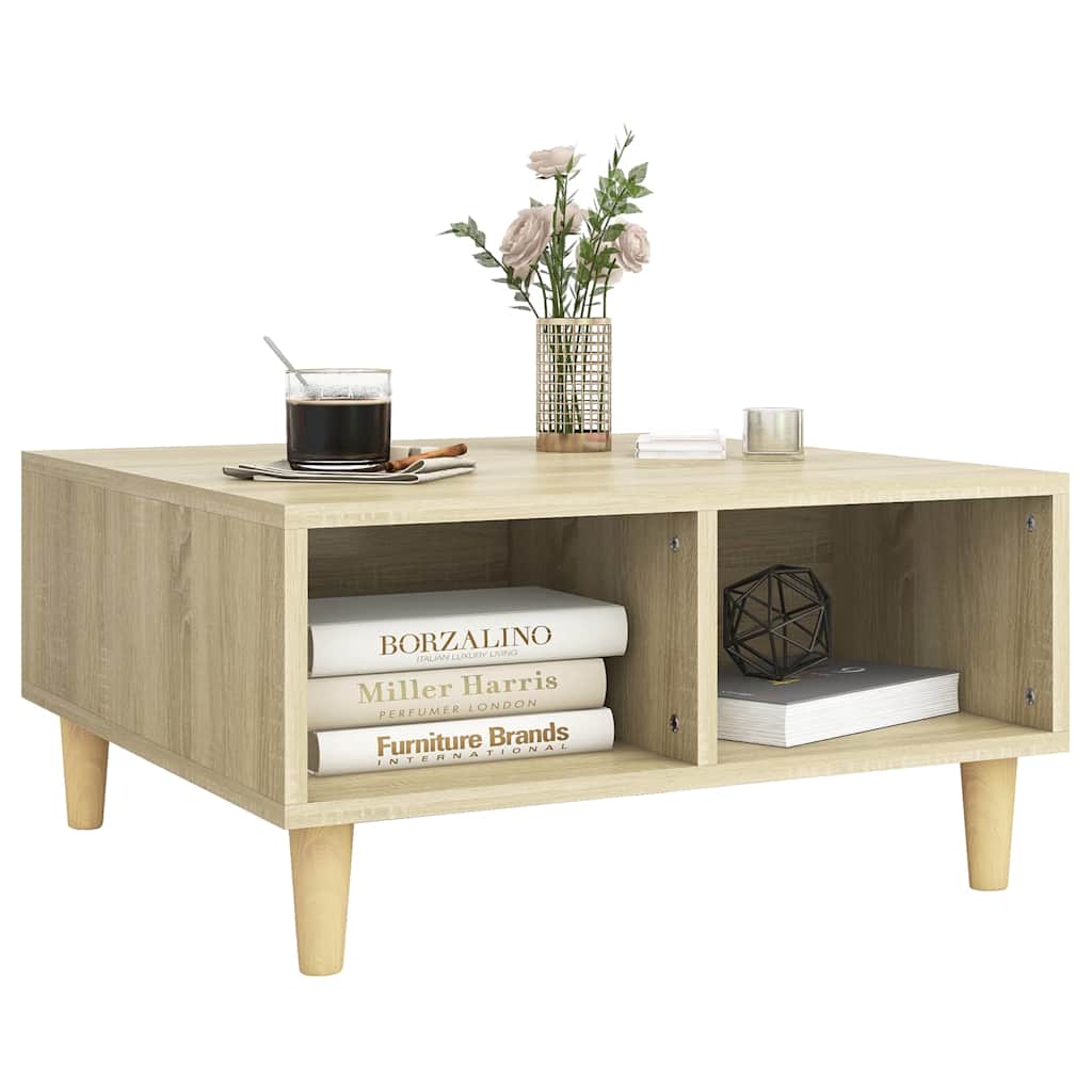 vidaXL Coffee Table | Sonoma oak | Engineered wood, Solid eucalyptus wood 3