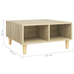 vidaXL Coffee Table | Sonoma oak | Engineered wood, Solid eucalyptus wood 6