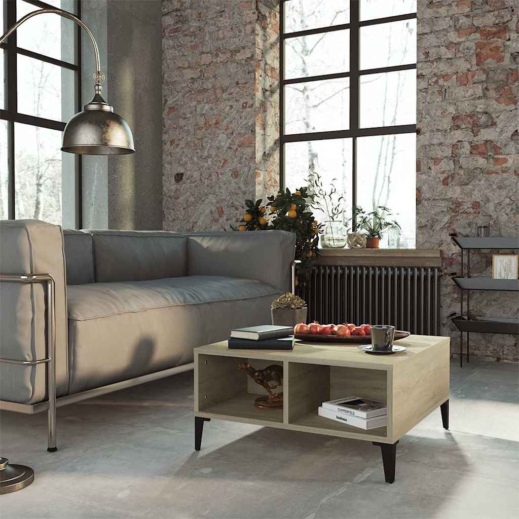 vidaXL Coffee Table | Sonoma Oak | Engineered wood, metal | 60x60 cm 1