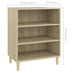 vidaXL Sideboard | Sonoma Oak | Engineered Wood and Eucalyptus Wood | Medium 6