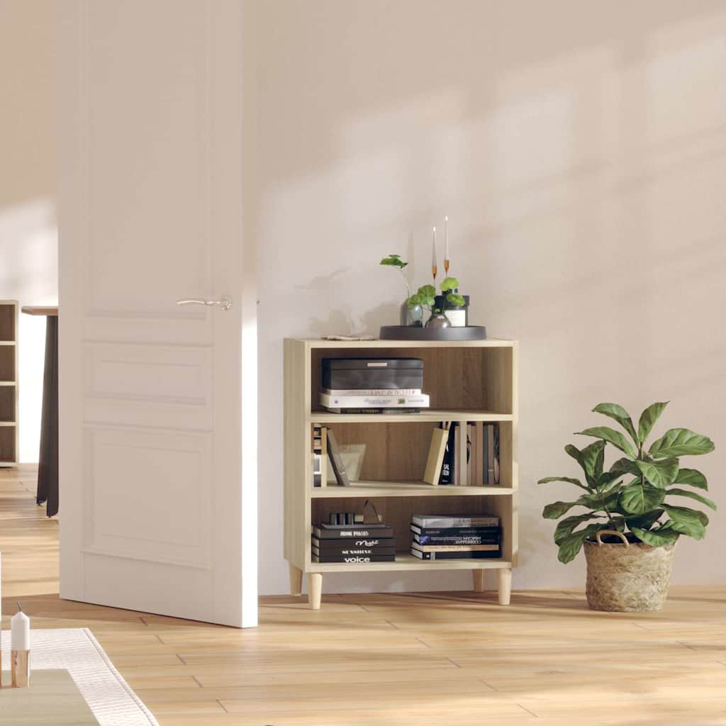 vidaXL Sideboard | Sonoma Oak | Engineered Wood and Eucalyptus Wood | Medium 1
