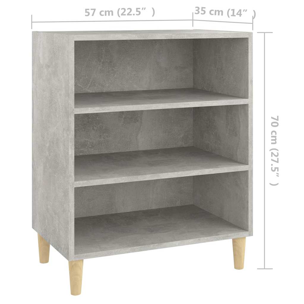 vidaXL Sideboard | Concrete grey | Engineered wood, solid eucalyptus wood 6