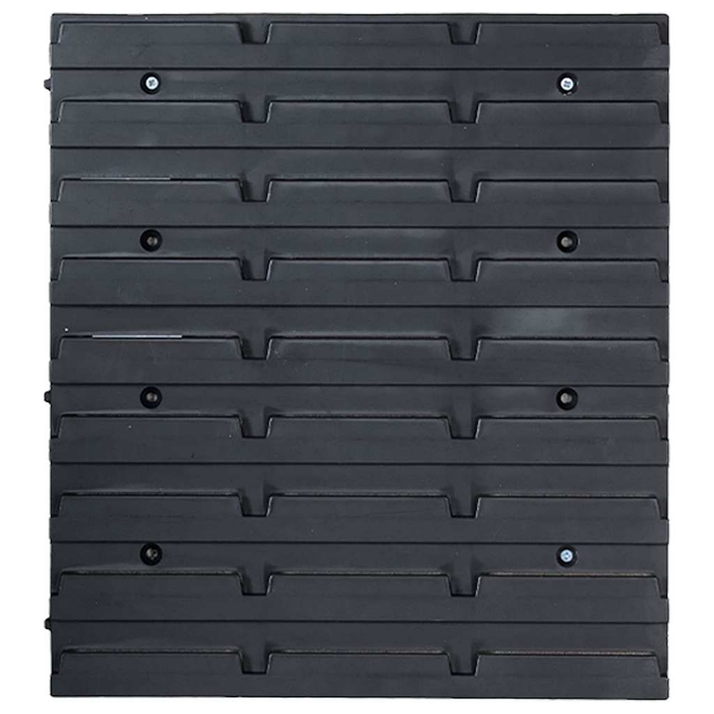 96 Piece Storage Bin Kit with Wall Panels and Black Blue