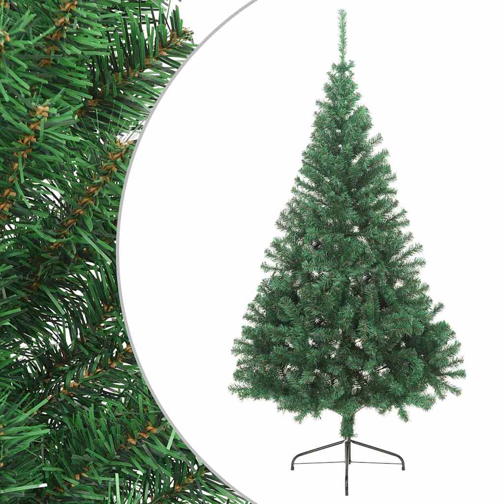 vidaXL Artificial Half Christmas Tree with Stand Green 240 cm PVC 2