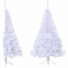 vidaXL Artificial Half Christmas Tree with Stand White 150 cm PVC 5