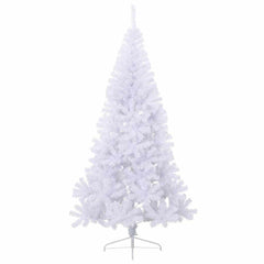 vidaXL Artificial Half Christmas Tree | White | PVC, Steel | Large 3