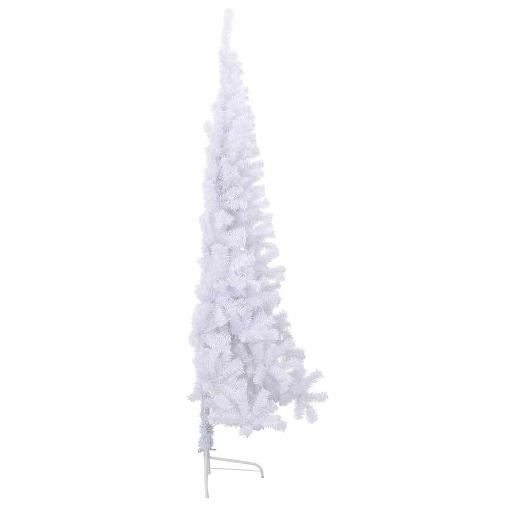 vidaXL Artificial Half Christmas Tree | White | PVC, Steel | Large 5