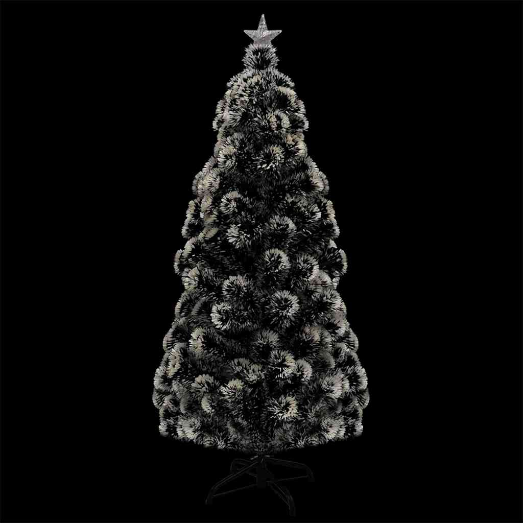 vidaXL Pre-lit Christmas Tree Green and White 150 cm Fibre Optic 4