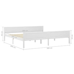 vidaXL Bed Frame without Mattress Solid Pinewood White 200x200 cm 6