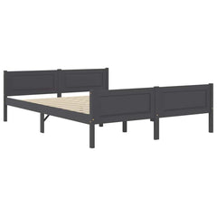 vidaXL Bed Frame without Mattress Solid Pinewood Grey 160x200 cm 2