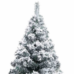 vidaXL Artificial Christmas Tree with Flocked Snow Green 120 cm PVC 3