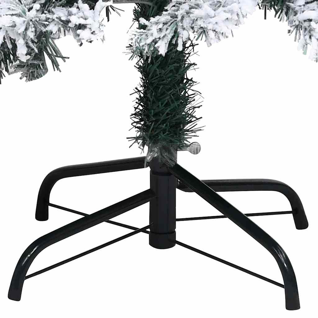 vidaXL Artificial Christmas Tree with Flocked Snow Green 120 cm PVC 5