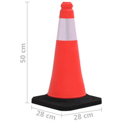 vidaXL Reflective Traffic Cones with Heavy Bases 4 pcs 50 cm 6