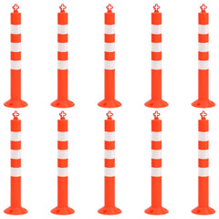 150964 vidaXL Traffic Control Bollards 10 pcs with Chain 75 cm PE 2