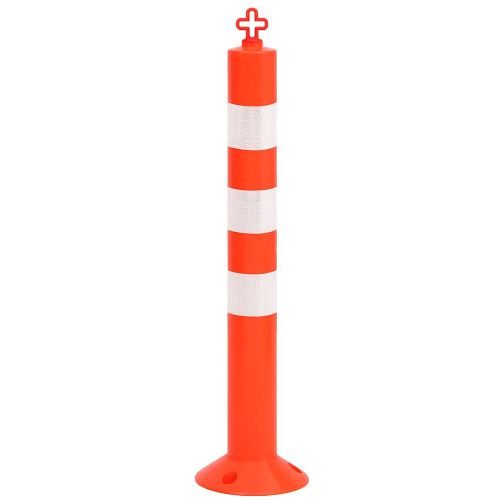 150964 vidaXL Traffic Control Bollards 10 pcs with Chain 75 cm PE 4