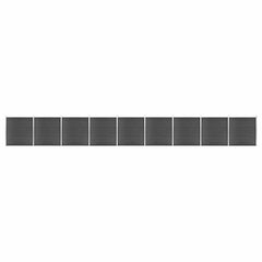 Fence Panel WPC 175x186 cm Black 9 sections