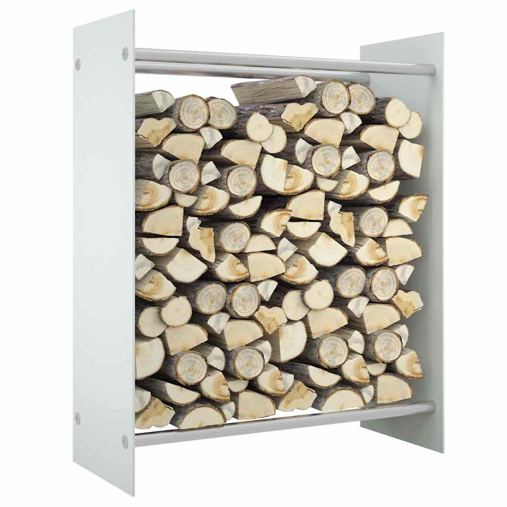 vidaXL Firewood Rack White 80x35x100 cm Tempered Glass 1
