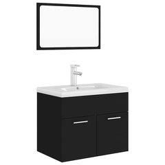 Bathroom Furniture Set Engineered Wood 60 x 38.5 x 46 cm Black