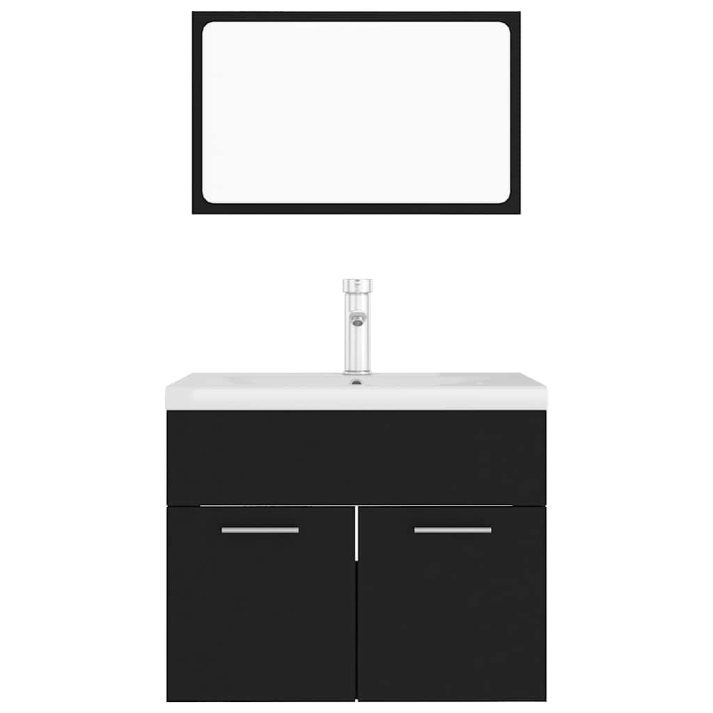 Bathroom Furniture Set Engineered Wood 60 x 38.5 x 46 cm Black