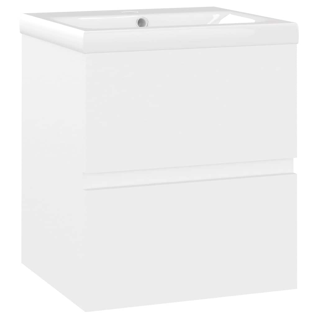vidaXL Sink Cabinet with Built-in Basin White Engineered Wood 2