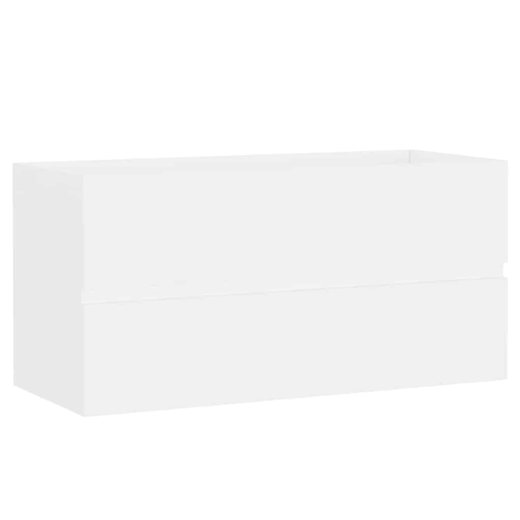 vidaXL Sink Cabinet with Built-in Basin White Engineered Wood 4