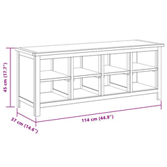 vidaXL Shoe Rack 114x37x45 cm Solid Oak Wood 6